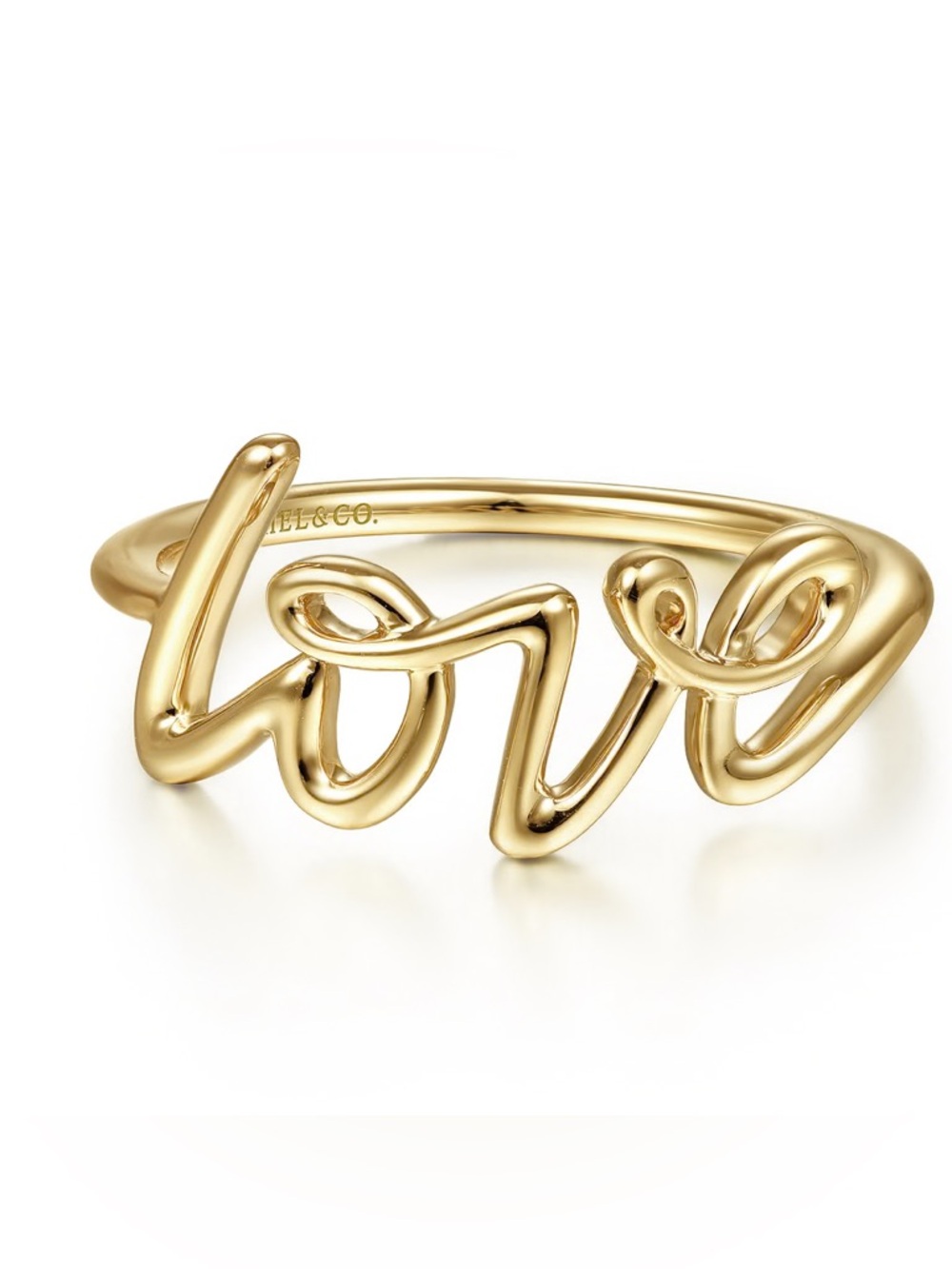 Gabriel & Co. 14KY Gold Script 'Love' Statement Ring